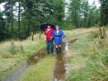 Boots and brolly